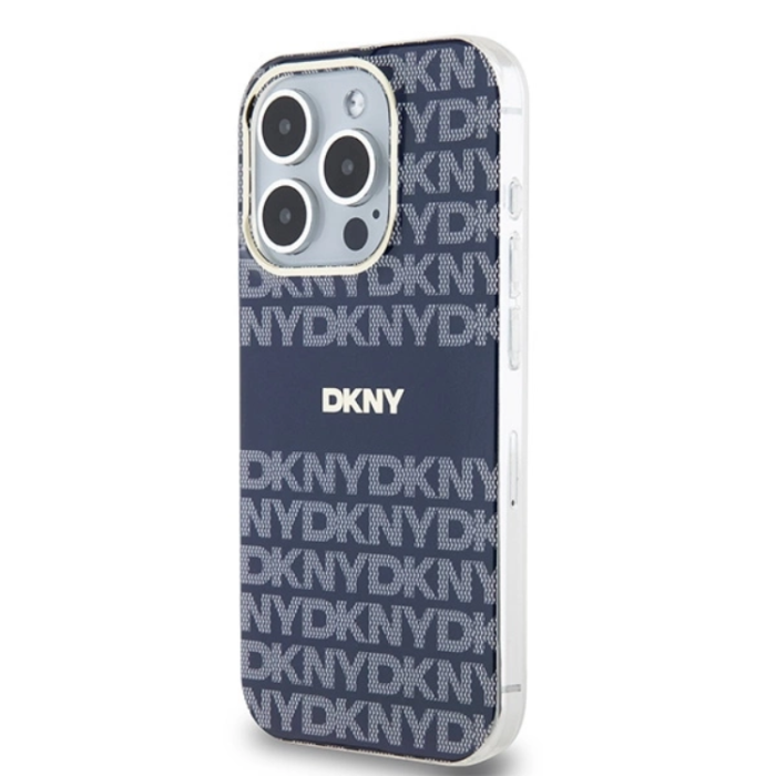 DKNY - DKNY iPhone 15 Pro Max Mobilskal Magsafe IML Mono & Stripe - Blå