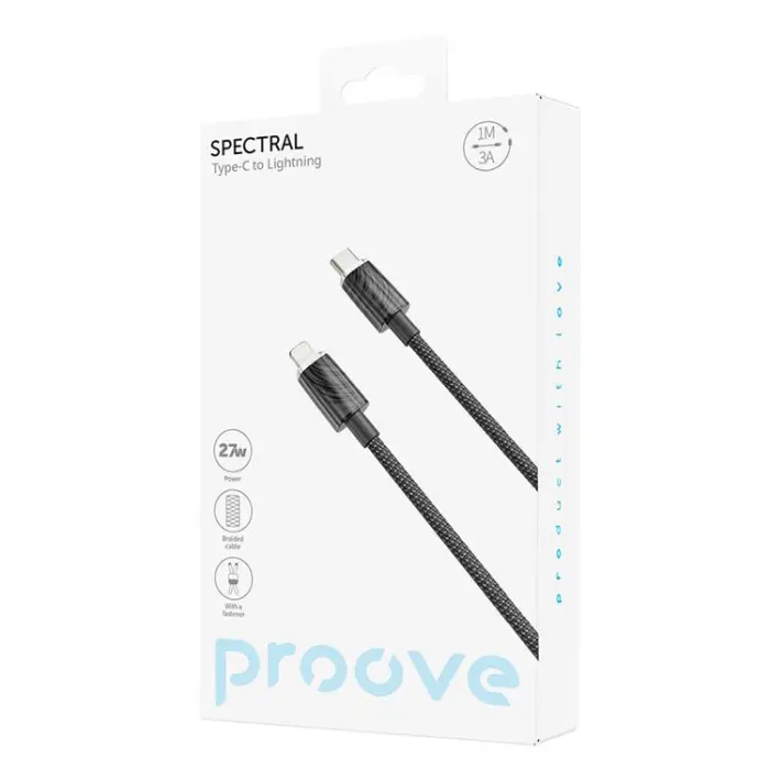 Proove - Proove USB-C - Lightning Kabel 1m Spectral - Svart