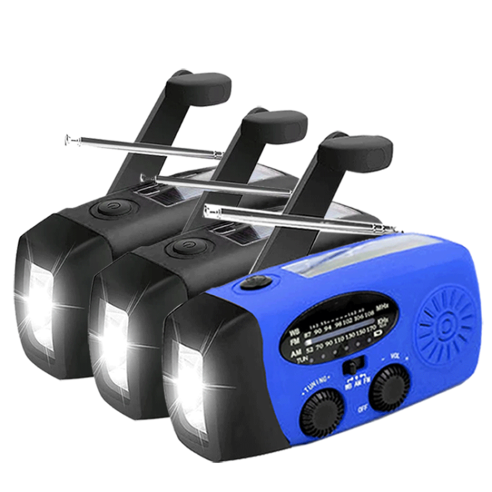 UTGATT1 - [3 PACK] Vevradio 2000mAh Powerbank, Ficklampa - 2 Svart 1 Blå