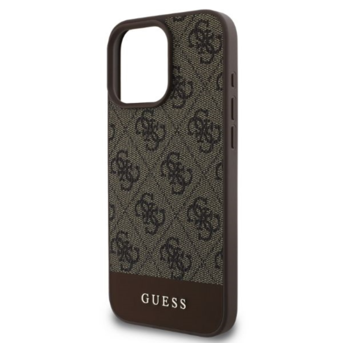 Guess - Guess iPhone 16 Pro Max Mobilskal 4G Bottom Stripe - Brun