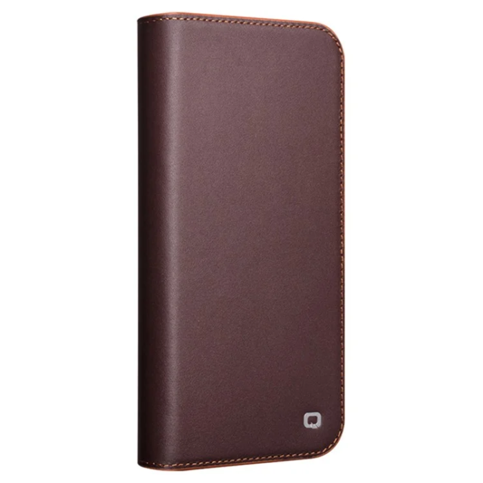QIALINO - Qialino iPhone 16 Pro Max Plånboksfodral Äkta läder - Brun