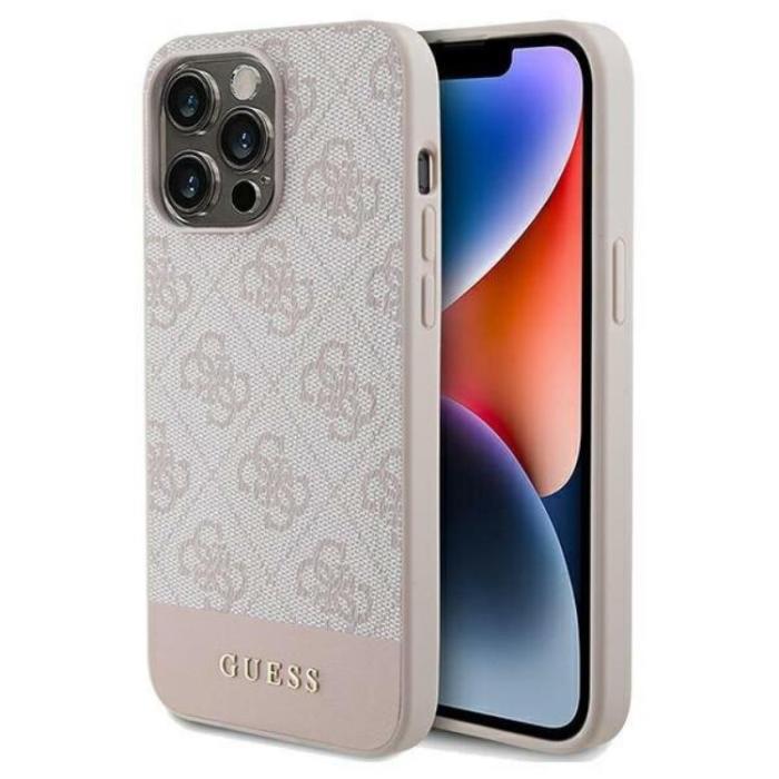 Guess - Guess iPhone 15 Pro Mobilskal Stripe Collection - Rosa
