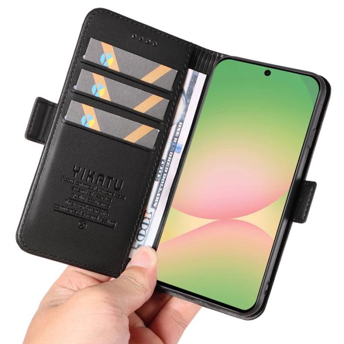 YIKATU - YIKATU Samsung Galaxy A57 Plånboksfodral Konstläder Ställfunktion - Svart