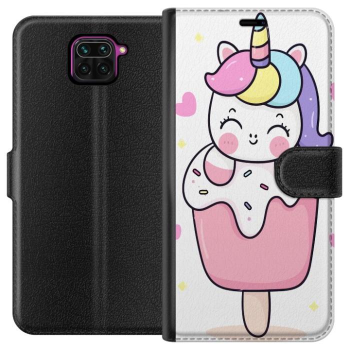 iSecrets - Plånboksfodral till Xiaomi Redmi Note 9 med Glad enhörning