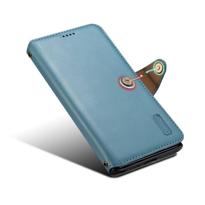 DENIOR - DENIOR Samsung Galaxy S24 Ultra Plånboksfodral Konstläder Blå
