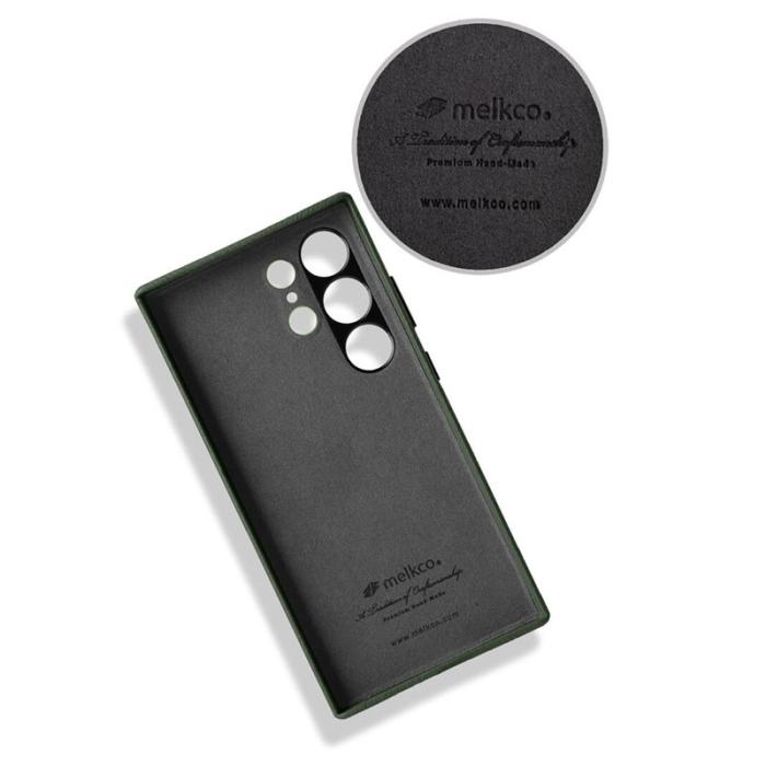Melkco - MELKCO Mobilskal till Samsung Galaxy S24 Ultra Äkta Läder + PC - Röd
