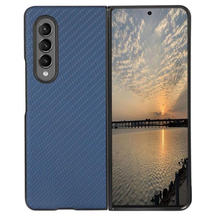 UTGATT - Galaxy Z Fold 4 Skal Carbon Fiber - Blå