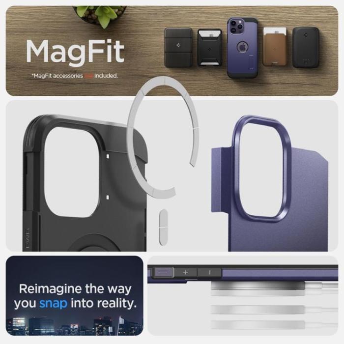 UTGATT1 - Spigen Magsafe iPhone 14 Pro Max Skal Tough Armor - Deep Lila