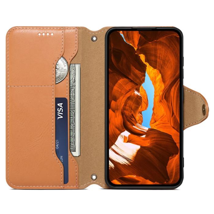 DENIOR - DENIOR Samsung Galaxy A34 5G Plånboksfodral Konstläder Khaki