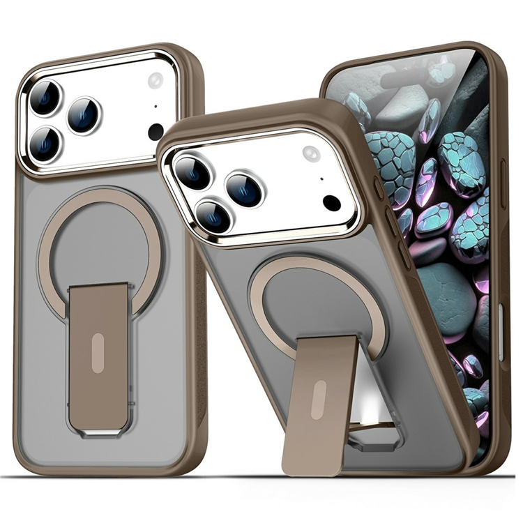 iPhone 17 Pro Max Mobilskal MagSafe PC+TPU med Kickstand - Guld | 2353 | AlltMobil