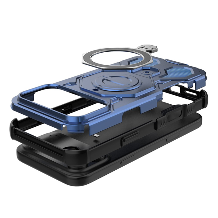 A-One Brand - iPhone 17 Pro Max Mobilskal Rotating Kickstand - Mörkblå