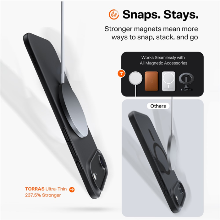 Torras - TORRAS Mobilskal till iPhone Air MagSafe Shockproof - Svart