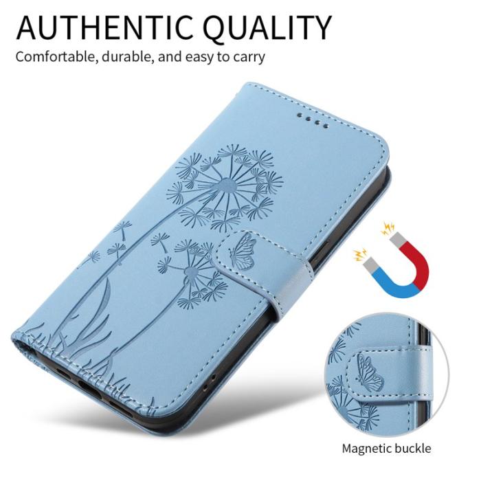 OEM - Samsung Galaxy S26+ Plånboksfodral Konstläder Med Rem Dandelion - Ljusblå