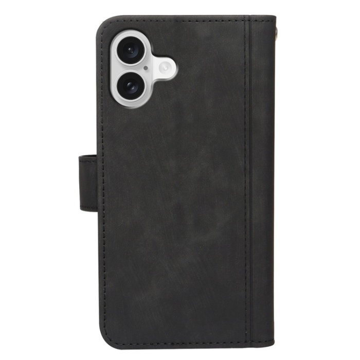 A-One Brand - iPhone 17 Plånboksfodral Line Pattern Läder - Svart