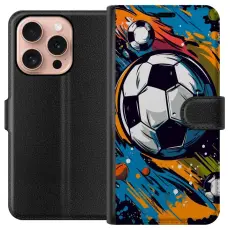 Gustaf - Pl&aring;nboksfodral till Apple iPhone 16 Pro med Fotbollar