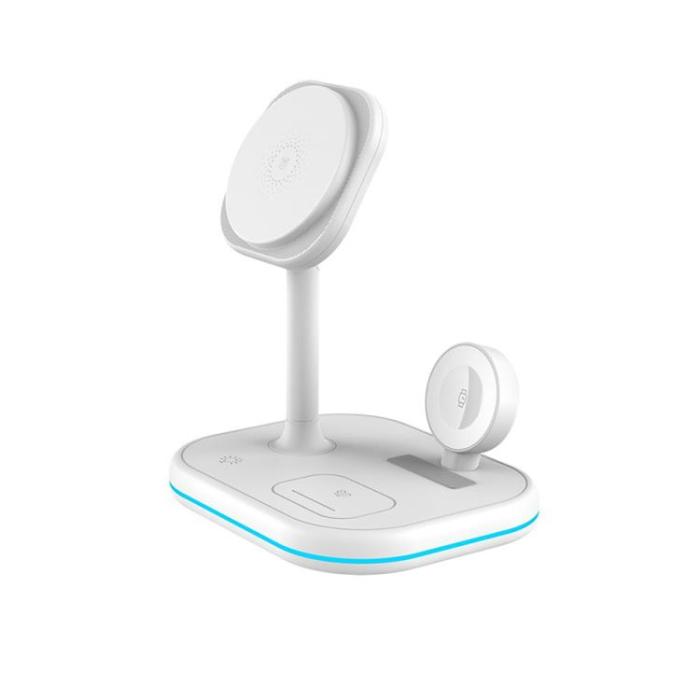 Tech-Protect - Tech-Protect 3-in-1 Trådlös Laddare Magsafe iPhone, Apple Watch, AirPods - Vit