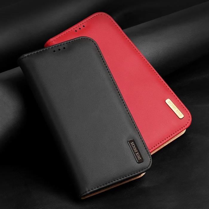 Dux Ducis - Dux Ducis iPhone 14 Pro Max Plånboksfodral Äkta Läder Hivo Flip - Svart