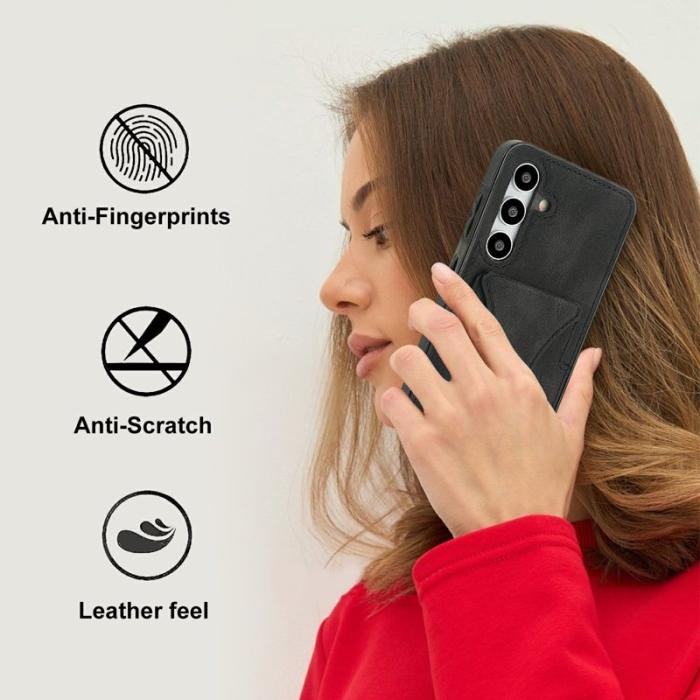 OEM - Mobilfodral för Samsung Galaxy S26 Plus Konstläder + TPU - Svart