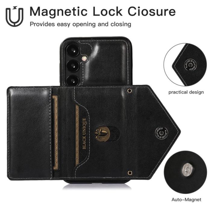OEM - Mobilfodral för Samsung Galaxy S26 Plus Konstläder + TPU - Svart