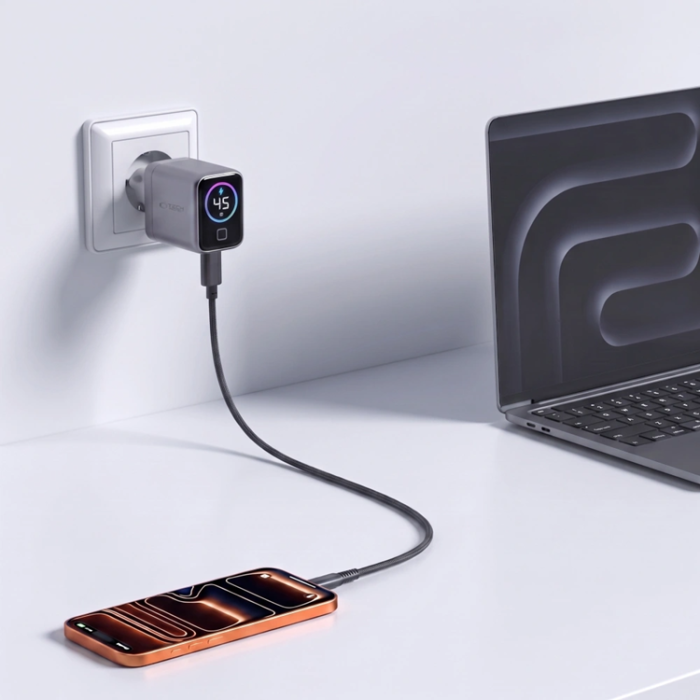 Tech-Protect - Tech-Protect PowerVision 45W GaN Nätladdare - Mörkgrå