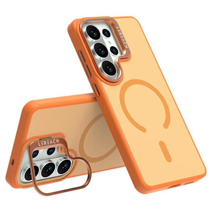 LeReach - LeReach Mobilskal för Samsung Galaxy S26 Ultra Magnetiskt Kickstand TPU - Orange