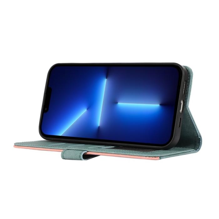 ABEEL - ABEEL iPhone 13 Pro Plånboksfodral RFID-Skydd Konstläder - Blå