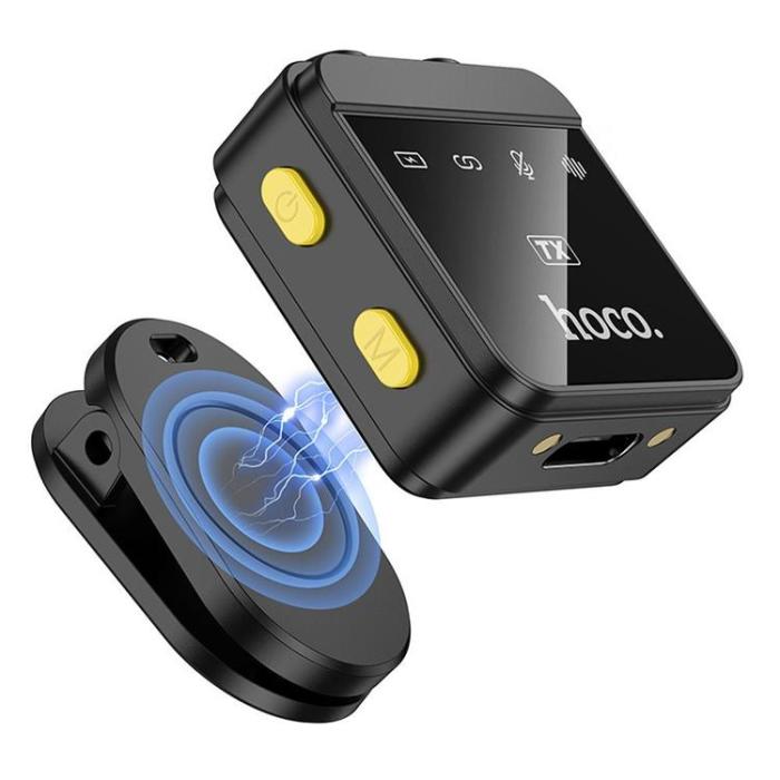 Hoco - Hoco [2 st] Trådlös Lavaliermikrofon Lightning / Typ C L17 - Svart