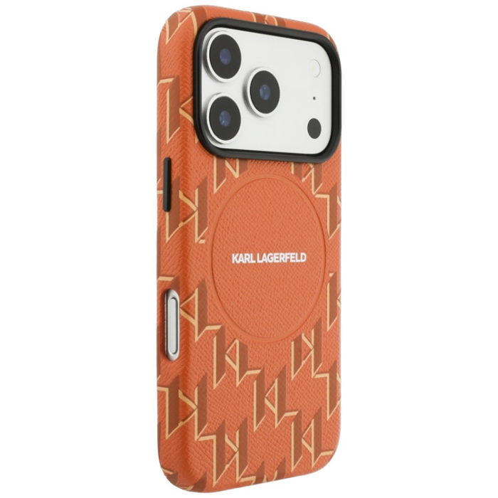 KARL LAGERFELD - Karl Lagerfeld Mobilskal till iPhone 17 Pro Monogram logo - Orange