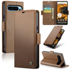 Caseme - CASEME Pl&aring;nboksfodral Konstl&auml;der f&ouml;r Google Pixel 9 Pro XL - Brun