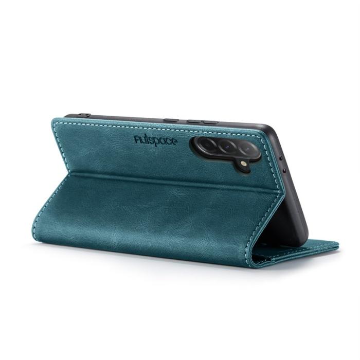 AUTSPACE - AUTSPACE Samsung Galaxy A56 5G Wallet Fodral KonstLäder - Blå