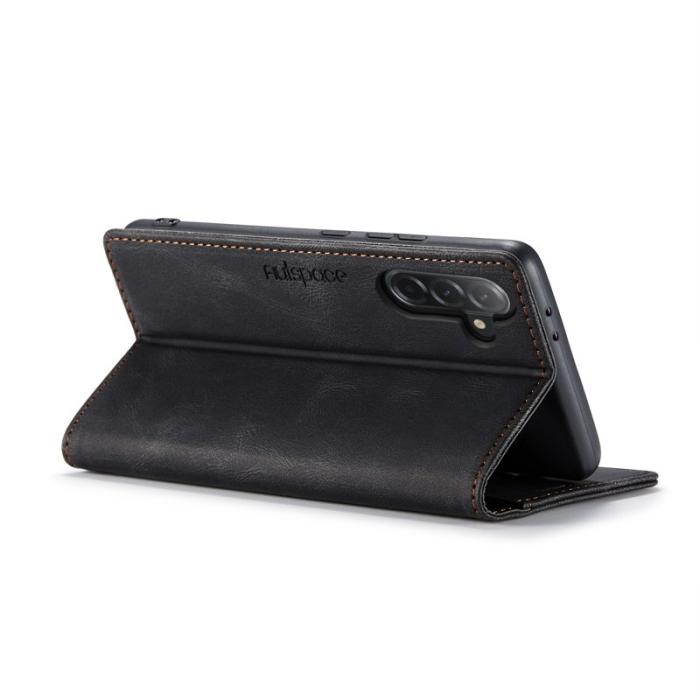 AUTSPACE - AUTSPACE Samsung Galaxy A56 5G Wallet Fodral KonstLäder - Svart