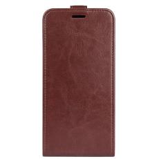 OEM - Mobilskal till Samsung Galaxy S26 Med Kortfack Vertikal Flip &Auml;kta L&auml;der - Brun