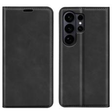 OEM - Samsung Galaxy S26 Ultra Pl&aring;nboksfodral Konstl&auml;der - Svart