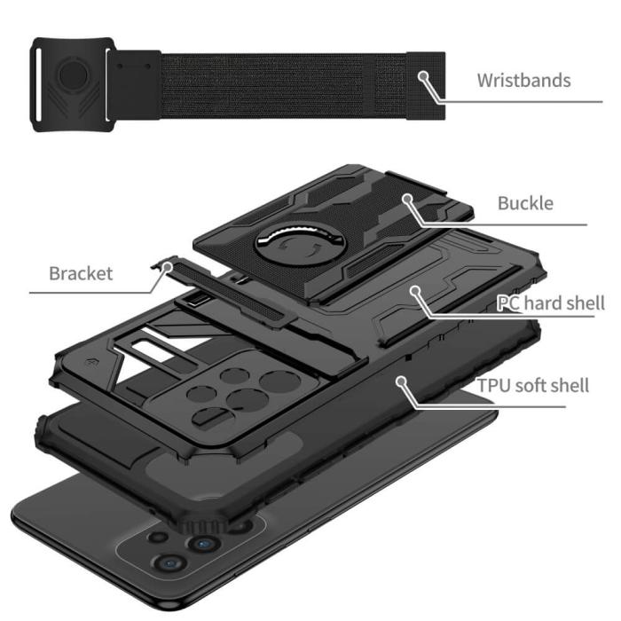 OEM - Hybrid skal med handledsband till Galaxy A33 5G - Svart