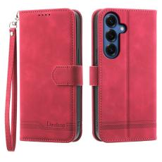 DIERFENG - DIERFENG Samsung Galaxy S26 Fodral L&auml;der Med Handledsrem - R&ouml;d