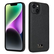 FIERRE SHANN - FIERRE SHANN iPhone 14 Plus Fodral - KonstL&auml;der - Litchi M&ouml;nster