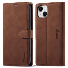 FORWENW - FORWENW iPhone 14 F1 Series Pl&aring;nboksfodral i Konstl&auml;der - Brun