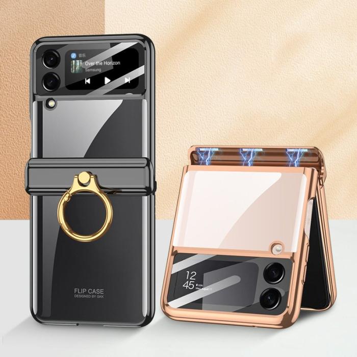 GKK - GKK Samsung Galaxy Z Flip4 Fodral PC Ring Kickstand - Roséguld