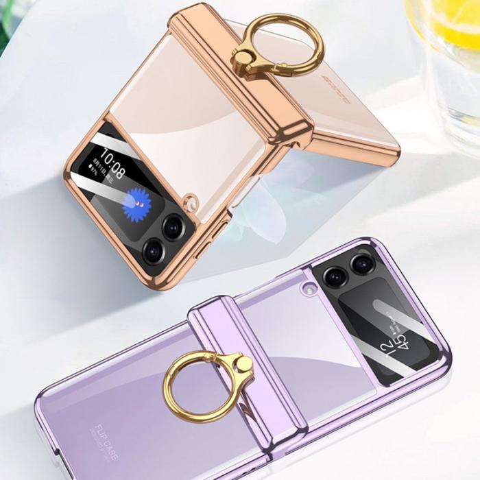 GKK - GKK Samsung Galaxy Z Flip4 Fodral PC Ring Kickstand - Roséguld