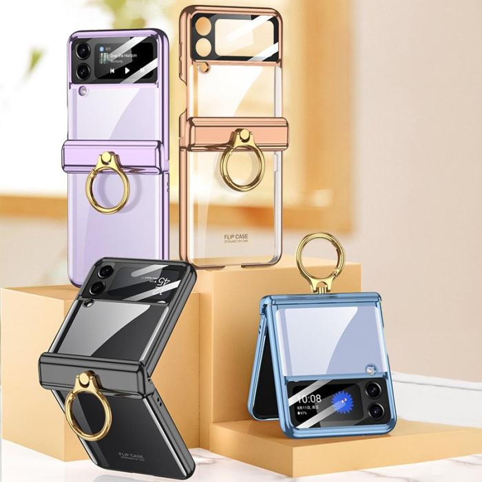 GKK - GKK Samsung Galaxy Z Flip4 Fodral PC Ring Kickstand - Roséguld