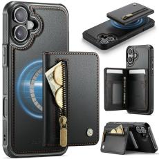 JEEHOOD - JEEHOOD J12 Mobilskal till iPhone 17 Magnetiskt Konstl&auml;der Svart