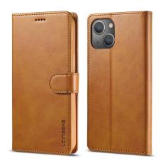 LC.imeeke - LC.IMEEKE iPhone 13 Pl&aring;nboksfodral i Konstl&auml;der - Brun