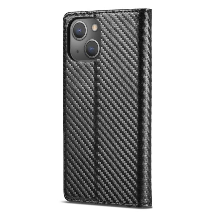 LC.imeeke - LC.IMEEKE iPhone 13 Plånboksfodral i Konstläder - Vertikal Röd Rand