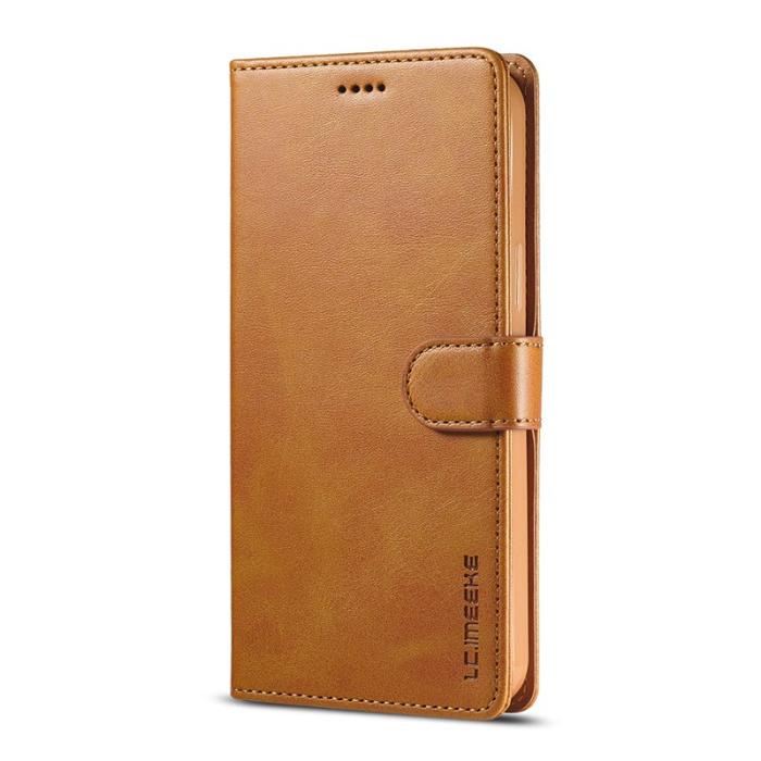 LC.imeeke - LC.IMEEKE iPhone 13 Plånboksfodral i Konstläder - Brun