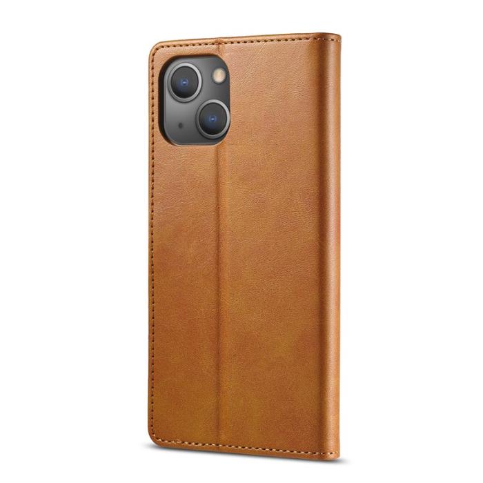 LC.imeeke - LC.IMEEKE iPhone 13 Plånboksfodral i Konstläder - Brun