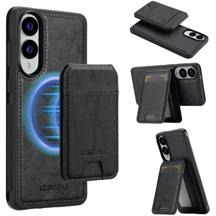 LC.imeeke - LC.IMEEKE L3 Samsung Galaxy S25 Edge Fodral KonstLäder - Svart