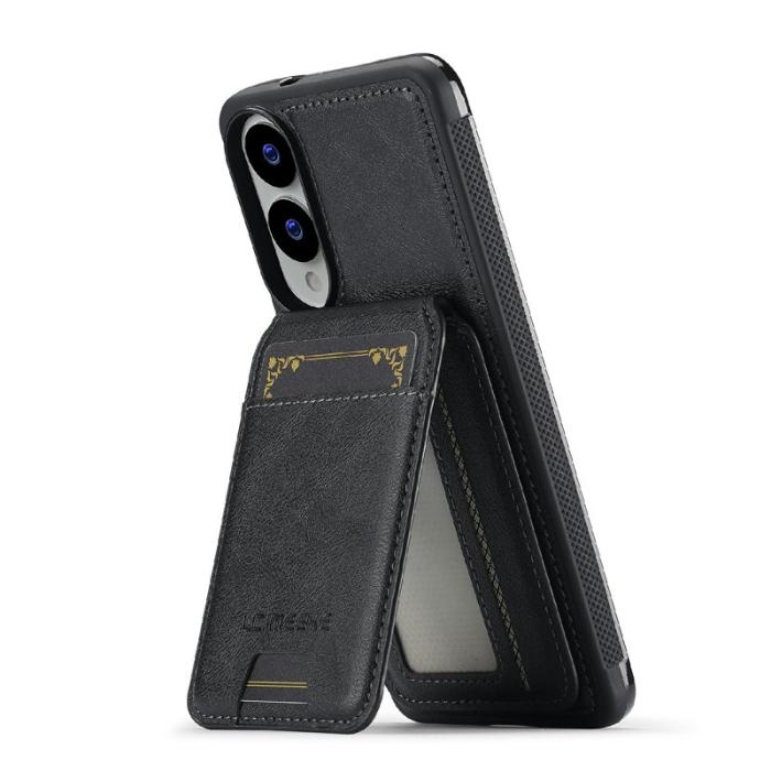 LC.imeeke - LC.IMEEKE L3 Samsung Galaxy S25 Edge Fodral KonstLäder - Svart