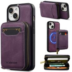 LC.imeeke - LC.IMEEKE L6 iPhone 15 Plus / 14 Plus Pl&aring;nboksfodral Konstl&auml;der - Lila