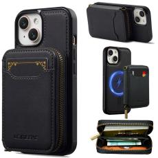 LC.imeeke - LC.IMEEKE L6 iPhone 15 Plus / 14 Plus Pl&aring;nboksfodral Konstl&auml;der - Svart