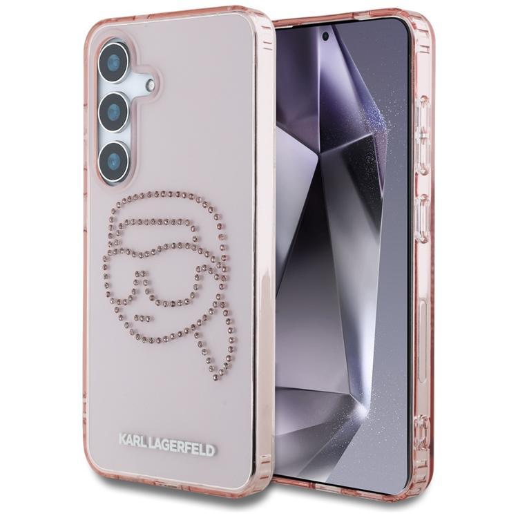 Karl Lagerfeld Galaxy S25 Mobilskal Rhinestones Karl Head Logo - Rosa | 2353 | AlltMobil